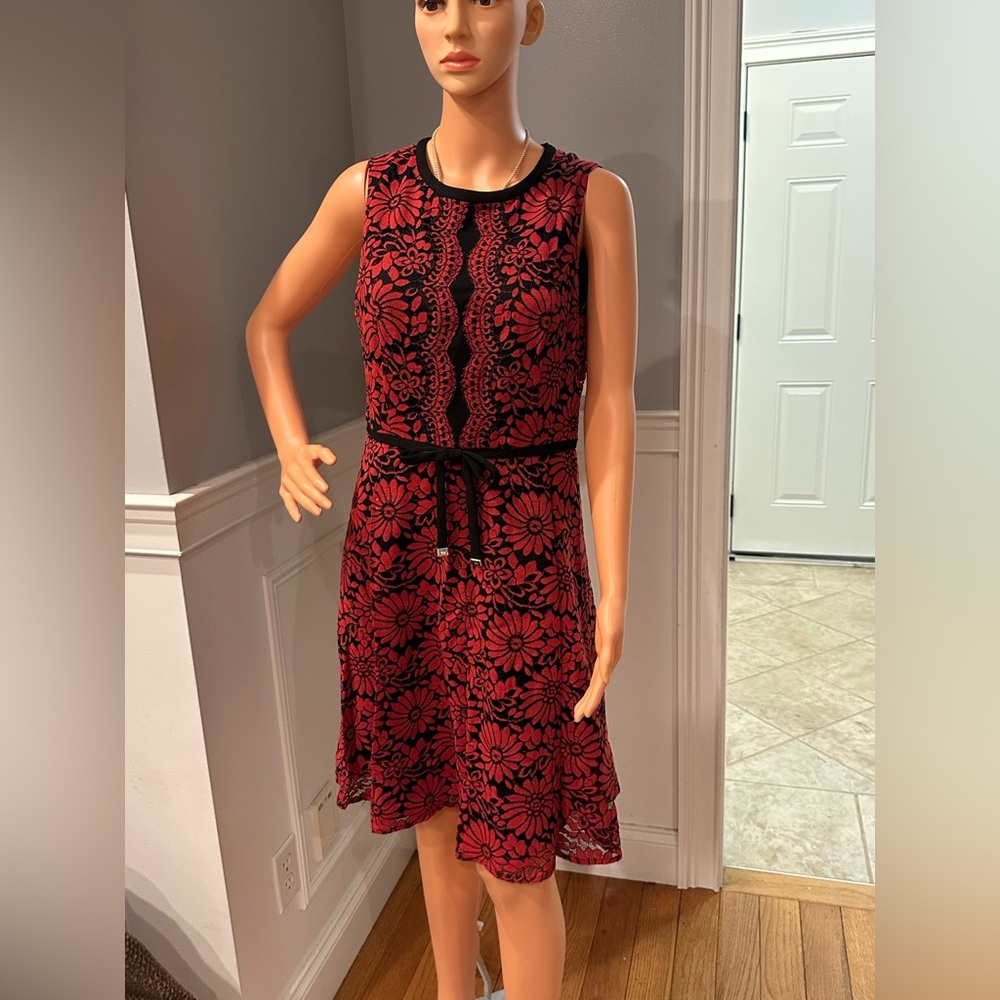 Tommy Hilfiger Black and Red Floral Dress